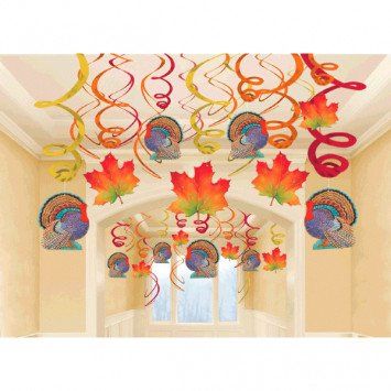 Swirl Decorations Leaves/Turkey (30)