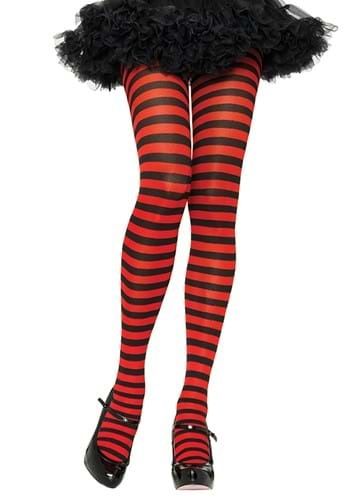 Black &amp; Red Striped Pantyhose