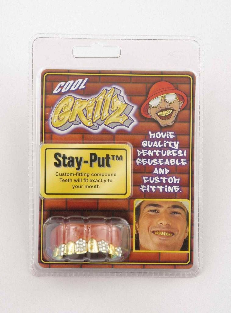 Grillz Teeth Gold with Rhinestone