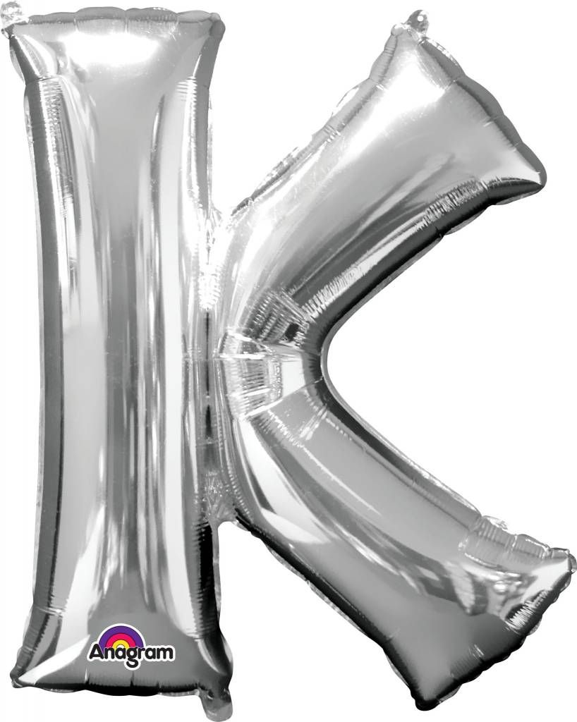 Silver Letter K Mylar 34&quot; Balloon