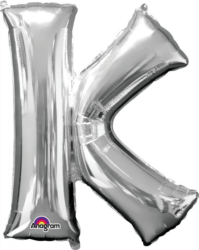 Silver Letter K Mylar 34&quot; Balloon