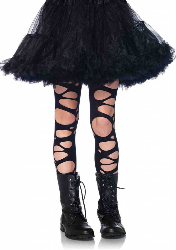 Tattered Pantyhose Black XL (Child Size)