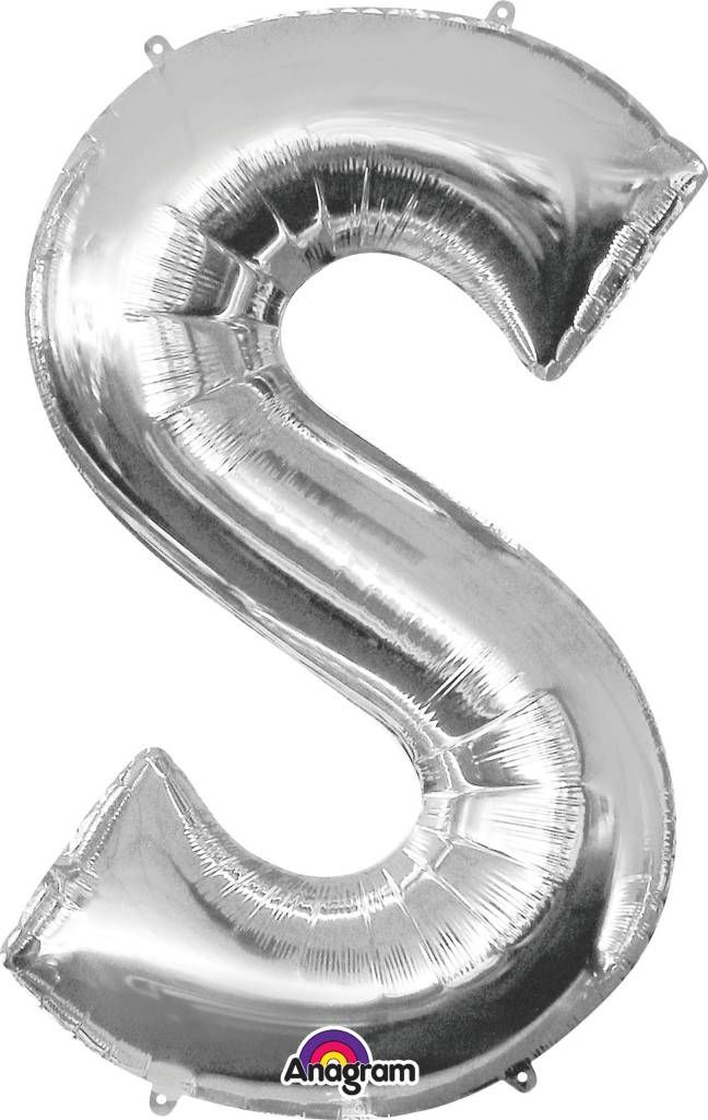 Silver Letter S Mylar 34&quot; Balloon