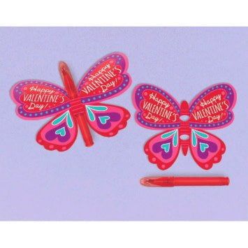 Valentine's Butterfly Cards With Pen