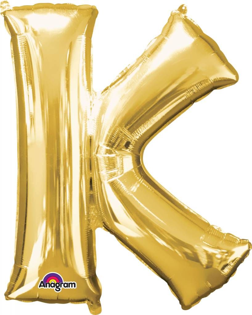 Gold Letter K Mylar 34&quot; Balloon