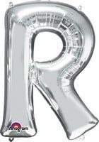 Silver Letter R Mylar 34&quot; Balloon