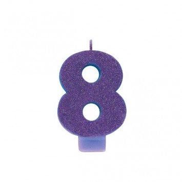 #8 Glitter Candle Purple