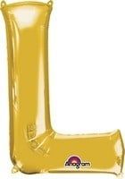 Gold Letter L Mylar 34&quot; Balloon