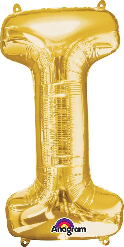 Gold Letter I Mylar 34&quot; Balloon