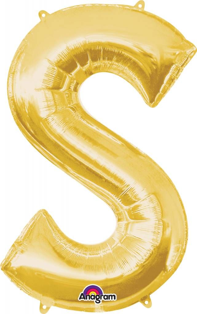 Gold Letter S Mylar 34&quot; Balloon