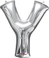 Silver Letter Y Mylar 34&quot; Balloon