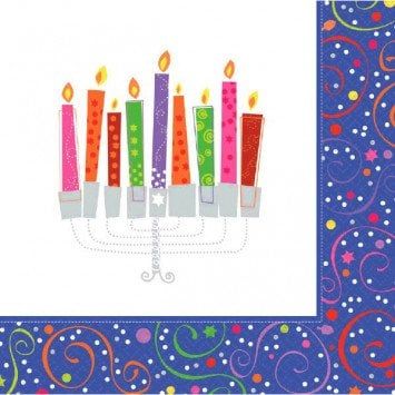 Playful Menorah Luncheon Napkins