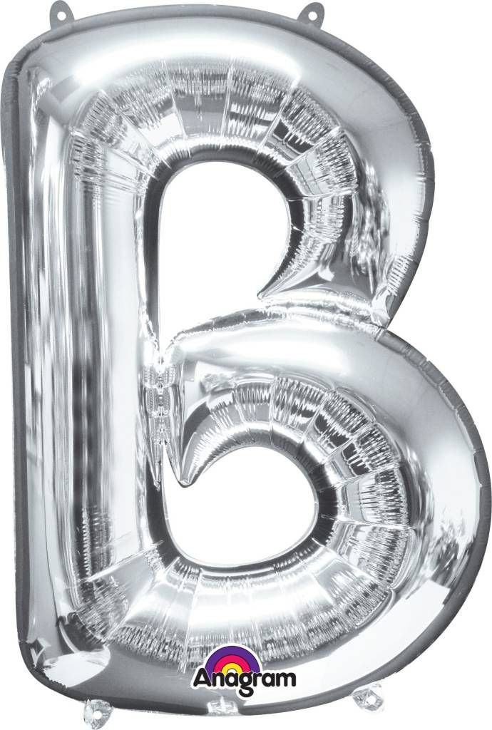 Silver Letter B Mylar 34&quot; Balloon