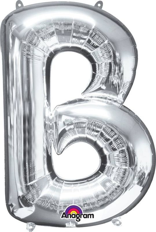 Silver Letter B Mylar 34&quot; Balloon