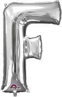 Silver Letter F Mylar 34&quot; Balloon