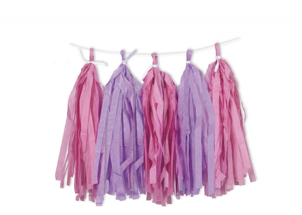 Pink and Purple Tassel Garland