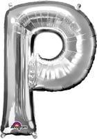 Silver Letter P Mylar 34&quot; Balloon