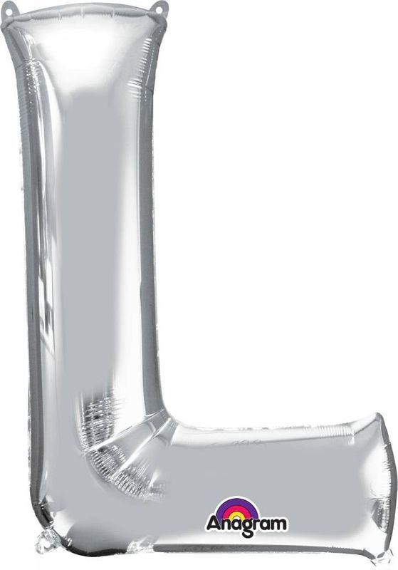 Silver Letter L Mylar 34&quot; Balloon