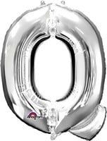 Silver Letter Q Mylar 34&quot; Balloon