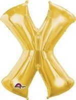 Gold Letter X Mylar 34&quot; Balloon