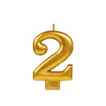 Numeral Metallic Candle #2 - Gold