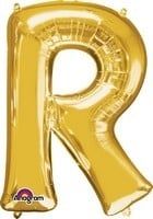Gold Letter R Mylar 34&quot; Balloon
