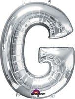 Silver Letter G Mylar 34&quot; Balloon