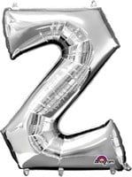 Silver Letter Z Mylar 34&quot; Balloon