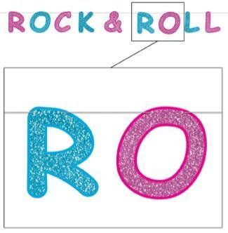 Rock &amp; Roll Glitter Banner