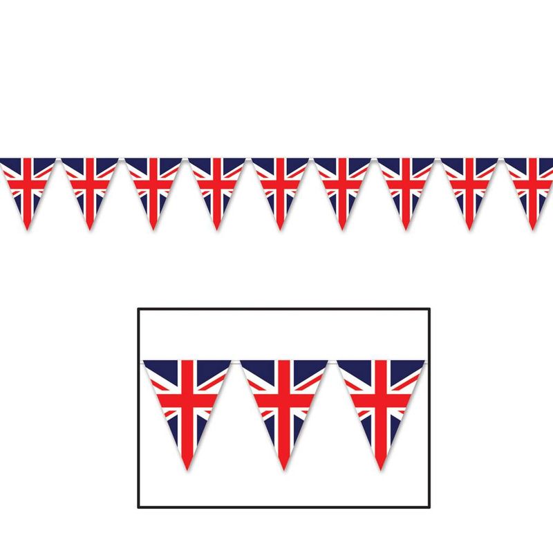 Union Jack Pennant Banner 11&quot; X 12&#39;