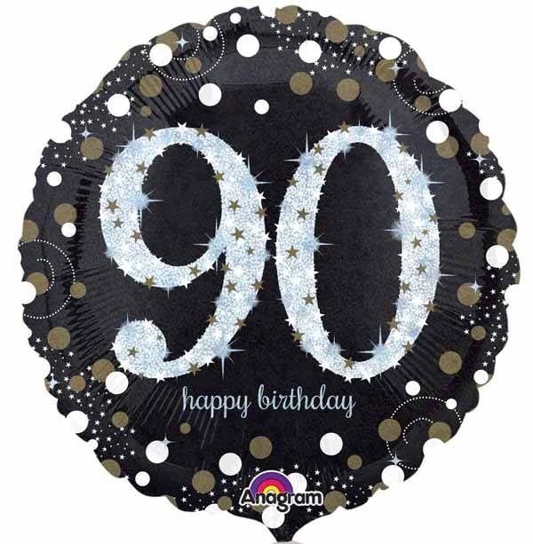 90 Sparkling Birthday 18&quot; Mylar Balloon