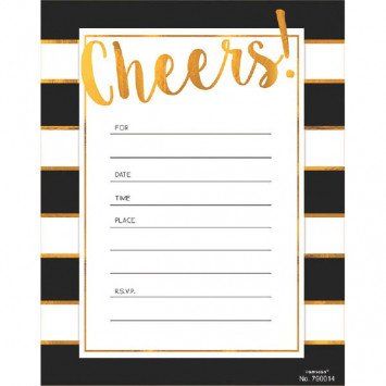 Golden Cheers Invitations Value Pack (20)