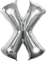 Silver Letter X Mylar 34&quot; Balloon