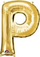Gold Letter P Mylar 34&quot; Balloon