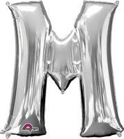 Silver Letter M Mylar 34&quot; Balloon