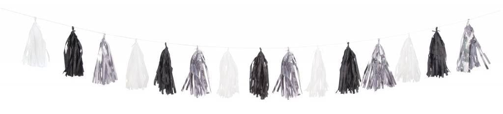 Silver and Black Tassel Garland