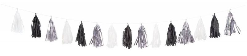 Silver and Black Tassel Garland