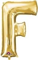 Gold Letter F Mylar 34&quot; Balloon