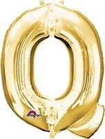 Gold Letter Q Mylar 34&quot; Balloon