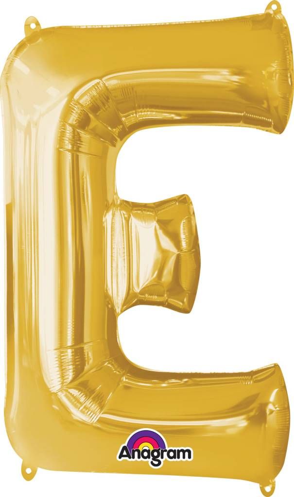 Gold Letter E Mylar 34&quot; Balloon