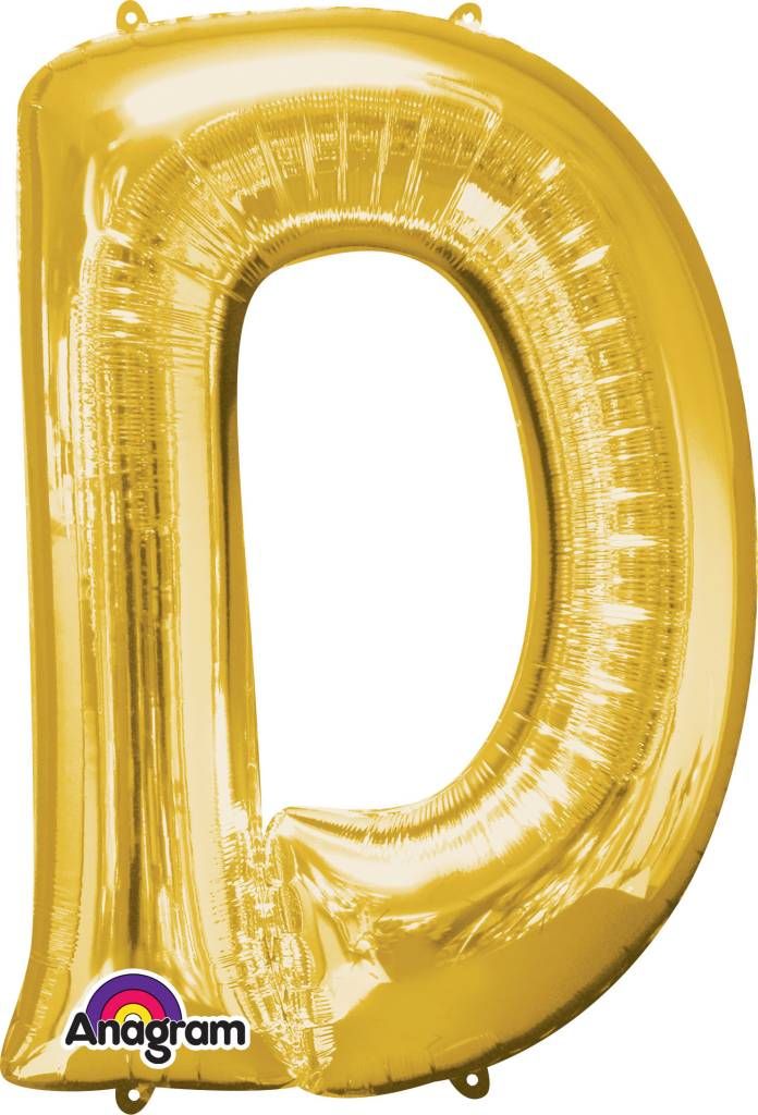 Gold Letter D Mylar 34&quot; Balloon