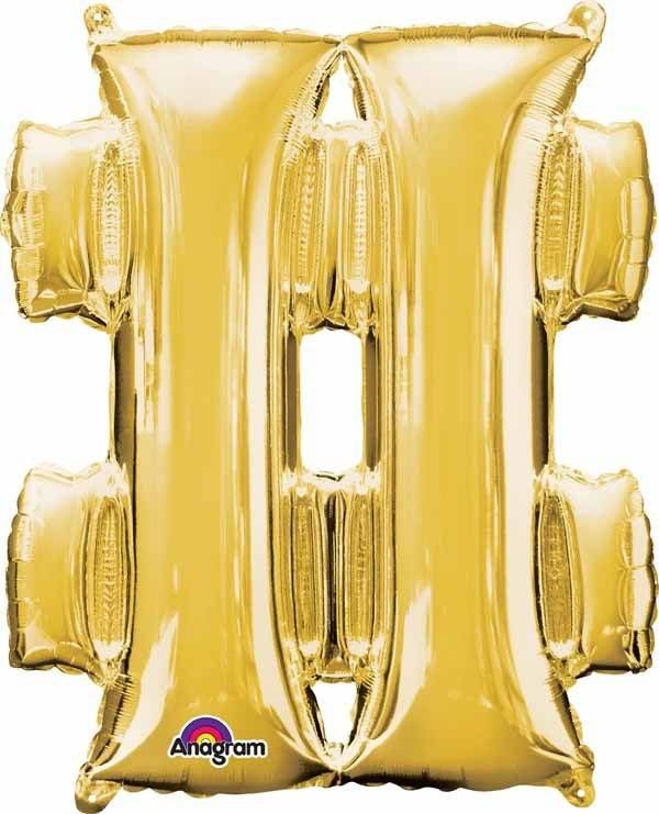 Gold Shape # Mylar 34&quot; Balloon