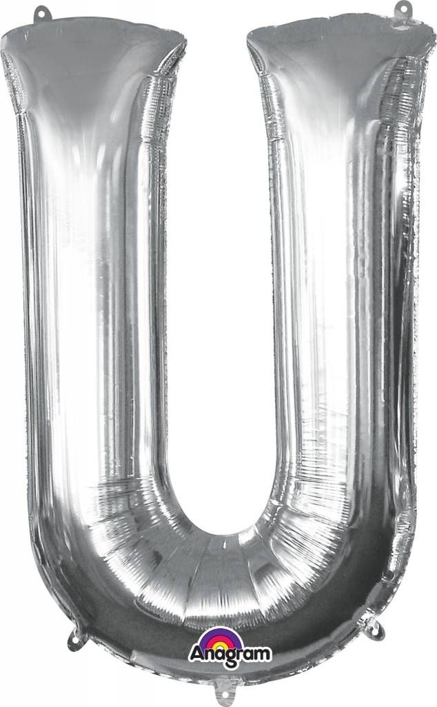 Silver Letter U Mylar 34&quot; Balloon