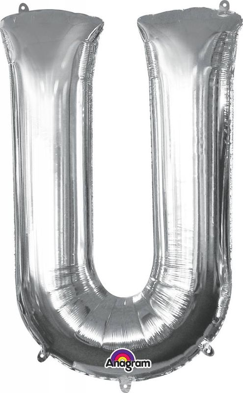 Silver Letter U Mylar 34&quot; Balloon