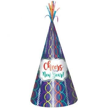 Cheers to A New Year Cone Hat - Jewel Tone