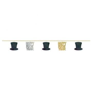 New Year&#39;s Sequin Ring Garland - Black, Silver, Gold