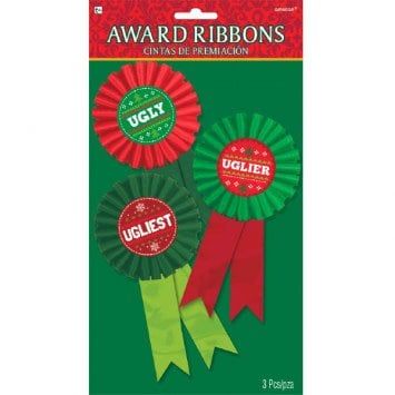 Ugly Sweater Contest Award Ribbon - Multi Pack