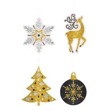 Christmas Paper Tags - Gold/Silver