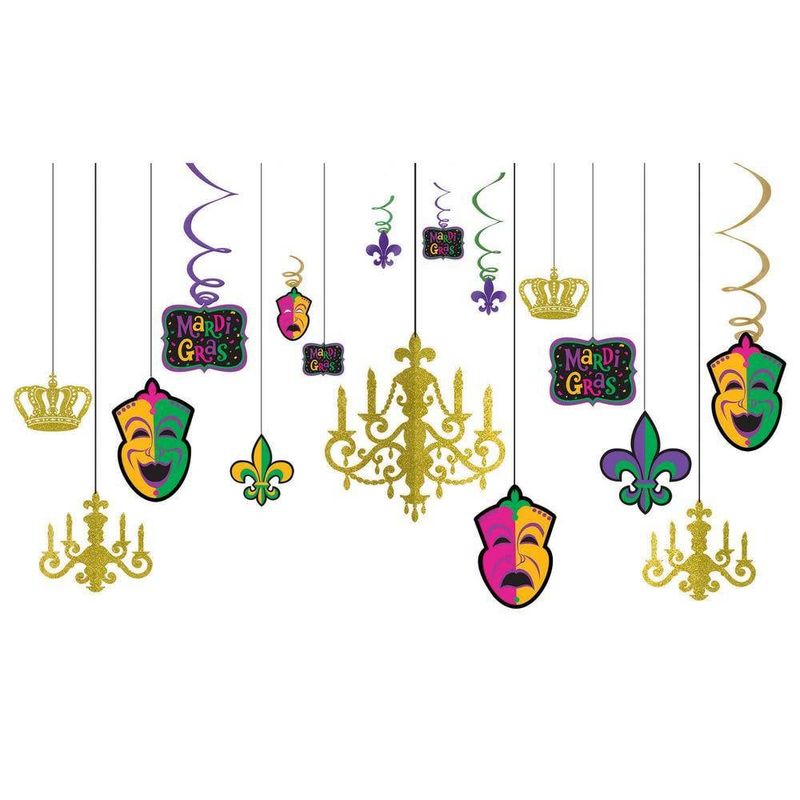 Mardi Gras Glitter Chandelier Decorating Kit