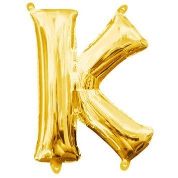Air-Filled Letter &quot;K&quot;- Gold 14&quot; Balloon (Will Not Float)